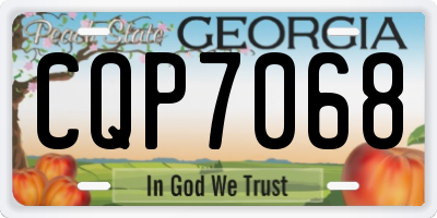 GA license plate CQP7068