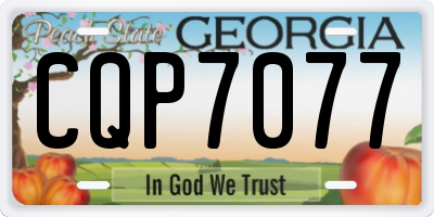 GA license plate CQP7077