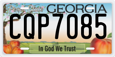 GA license plate CQP7085