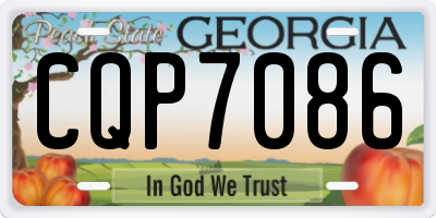 GA license plate CQP7086