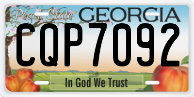 GA license plate CQP7092