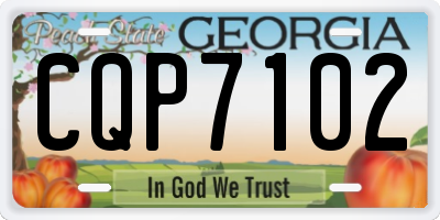 GA license plate CQP7102