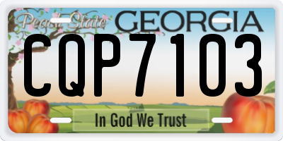 GA license plate CQP7103