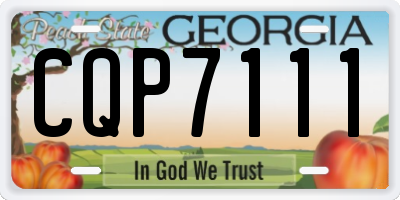 GA license plate CQP7111