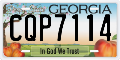 GA license plate CQP7114