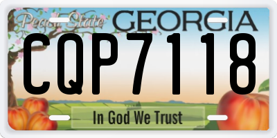 GA license plate CQP7118