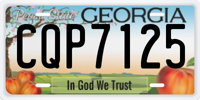 GA license plate CQP7125