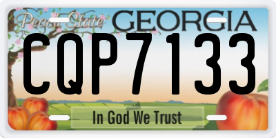 GA license plate CQP7133