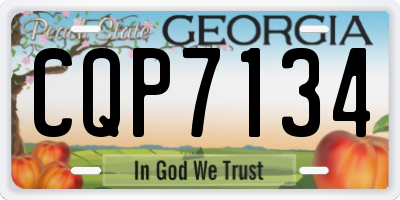GA license plate CQP7134