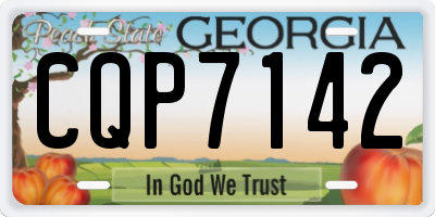 GA license plate CQP7142