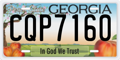 GA license plate CQP7160