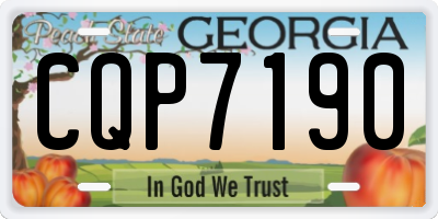 GA license plate CQP7190