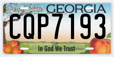 GA license plate CQP7193