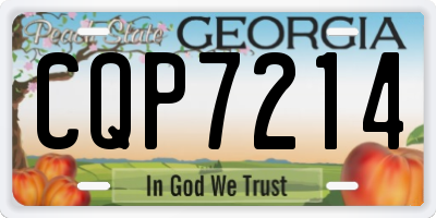 GA license plate CQP7214