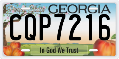 GA license plate CQP7216