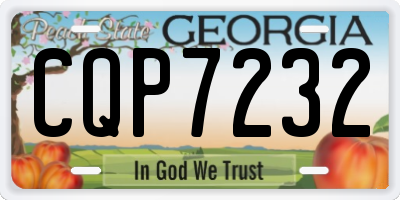 GA license plate CQP7232