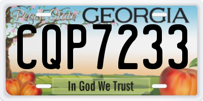 GA license plate CQP7233