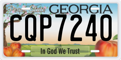GA license plate CQP7240