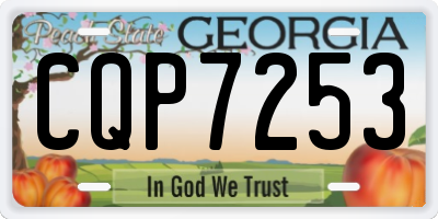 GA license plate CQP7253