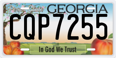 GA license plate CQP7255