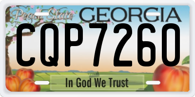 GA license plate CQP7260