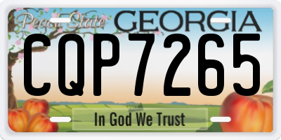 GA license plate CQP7265