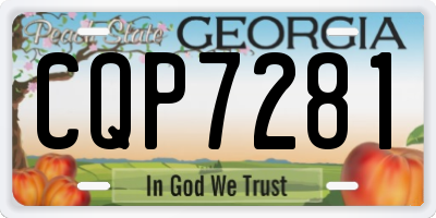 GA license plate CQP7281