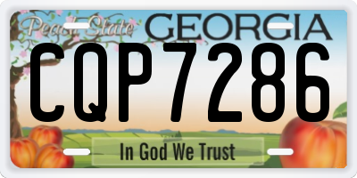 GA license plate CQP7286