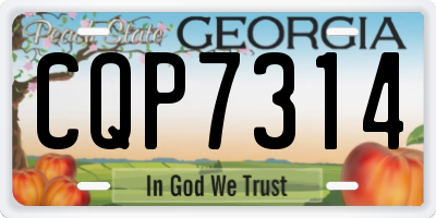 GA license plate CQP7314