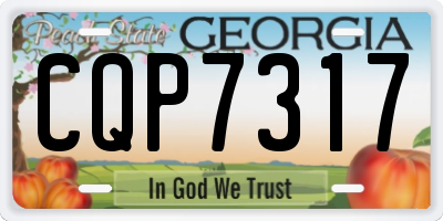 GA license plate CQP7317