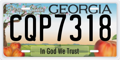GA license plate CQP7318