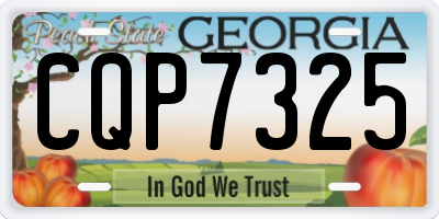 GA license plate CQP7325