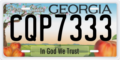 GA license plate CQP7333