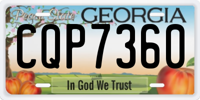 GA license plate CQP7360