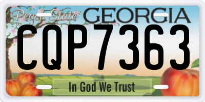 GA license plate CQP7363