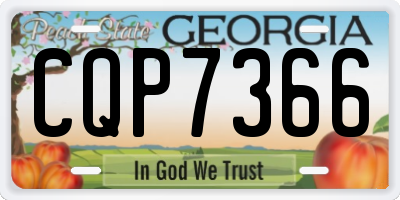 GA license plate CQP7366