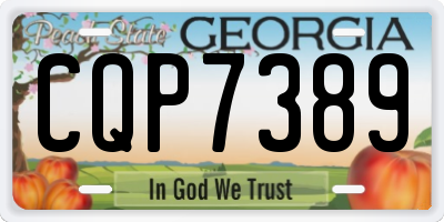 GA license plate CQP7389