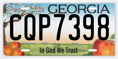 GA license plate CQP7398