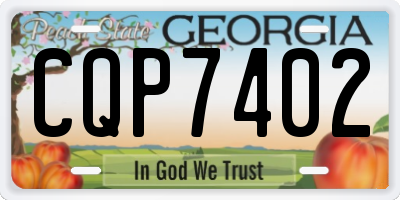 GA license plate CQP7402