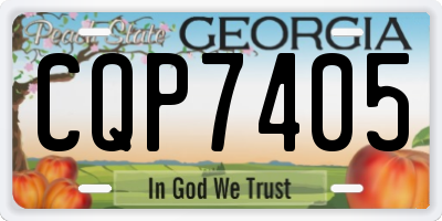 GA license plate CQP7405