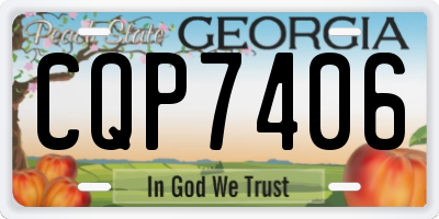 GA license plate CQP7406