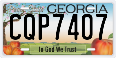 GA license plate CQP7407