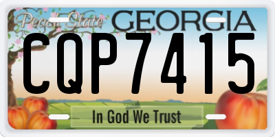 GA license plate CQP7415