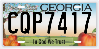 GA license plate CQP7417