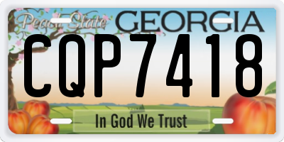 GA license plate CQP7418