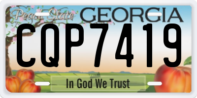 GA license plate CQP7419