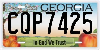 GA license plate CQP7425