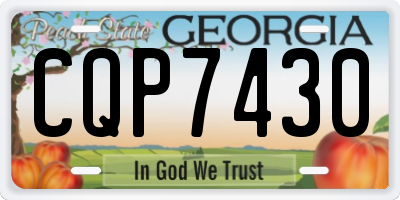 GA license plate CQP7430