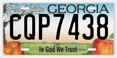 GA license plate CQP7438