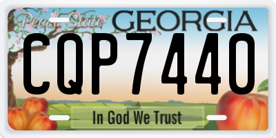 GA license plate CQP7440